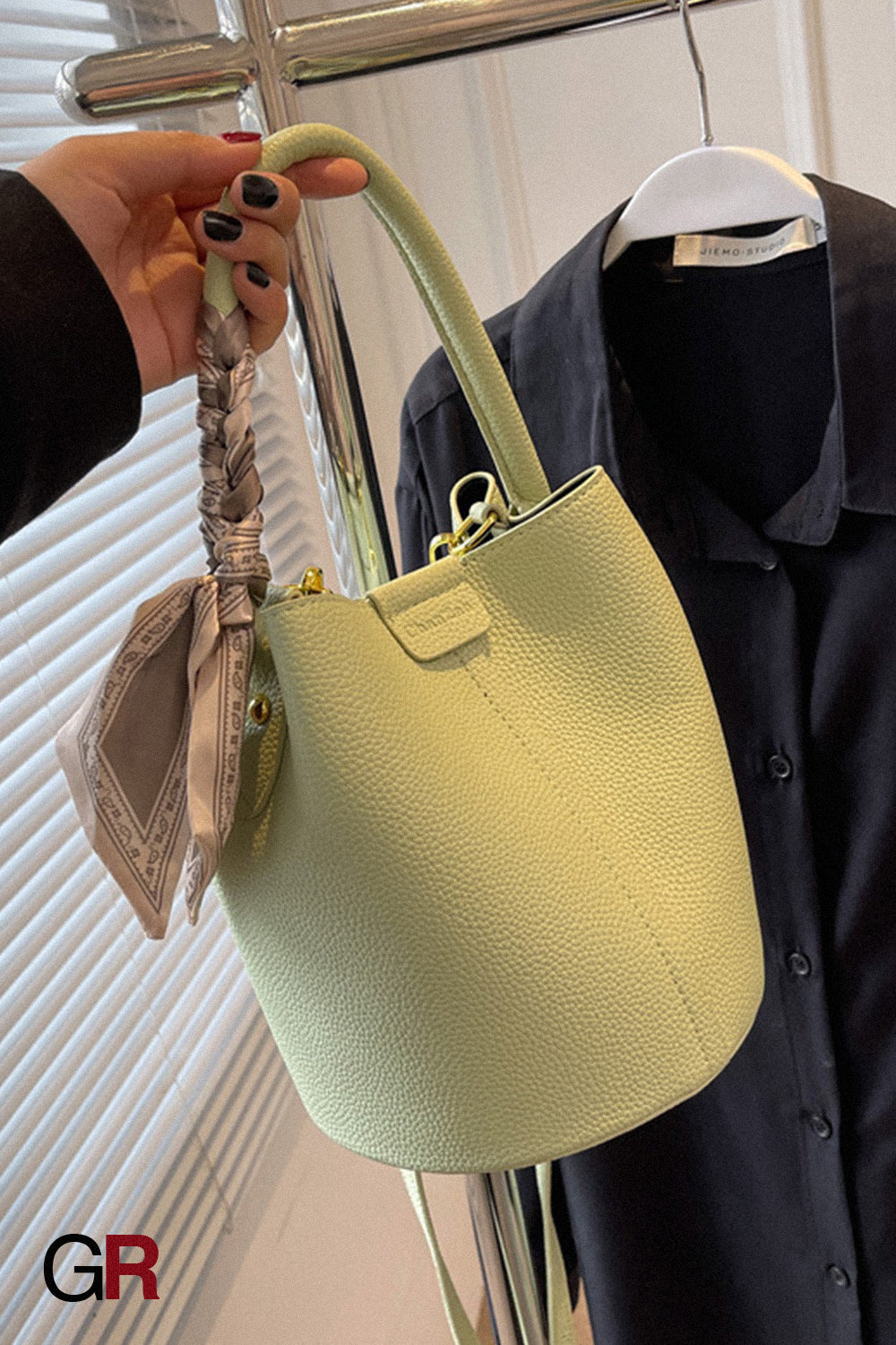 Lychee Pattern Textured Handbag Women's Bag Western Style