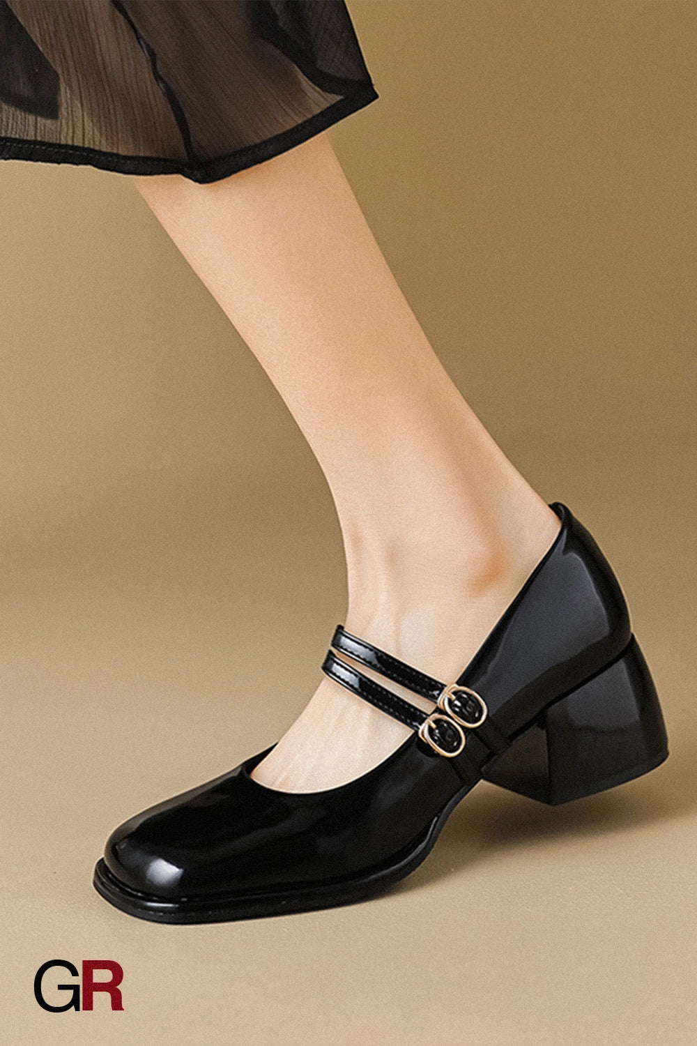 Amélie Double Strap Heels