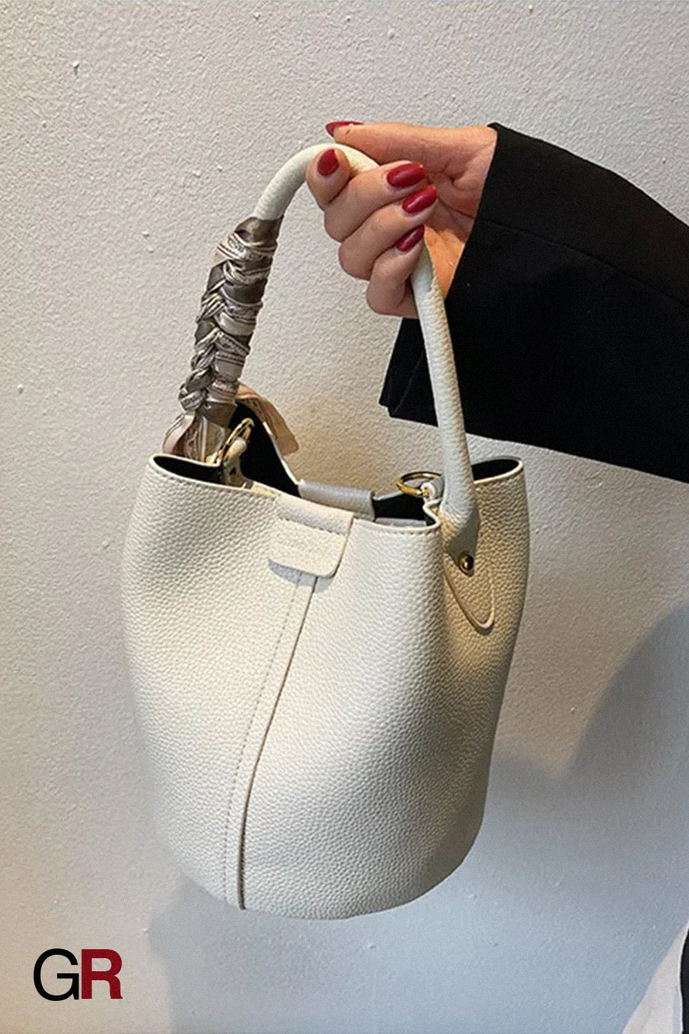 Lychee Pattern Textured Handbag Women's Bag Western Style