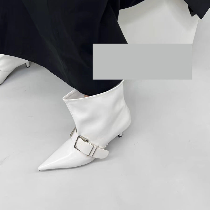 High Heel Pointed Ankle Boots Female Hot Girl Style