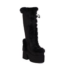 Plush Platform High Heel Fur Boots - GlamoROZ
