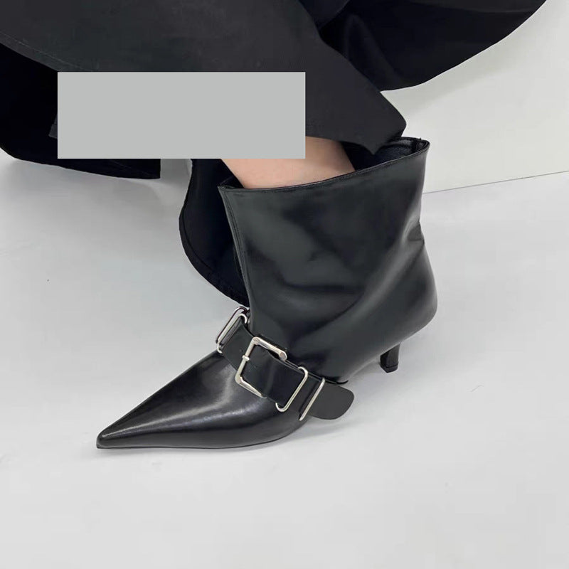 High Heel Pointed Ankle Boots Female Hot Girl Style