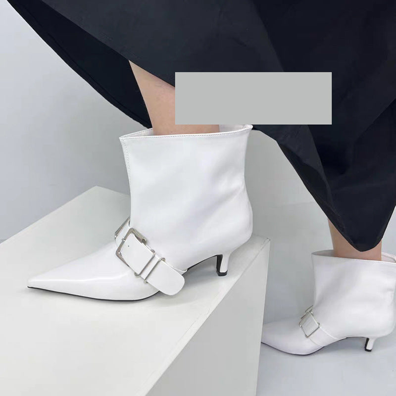 High Heel Pointed Ankle Boots Female Hot Girl Style