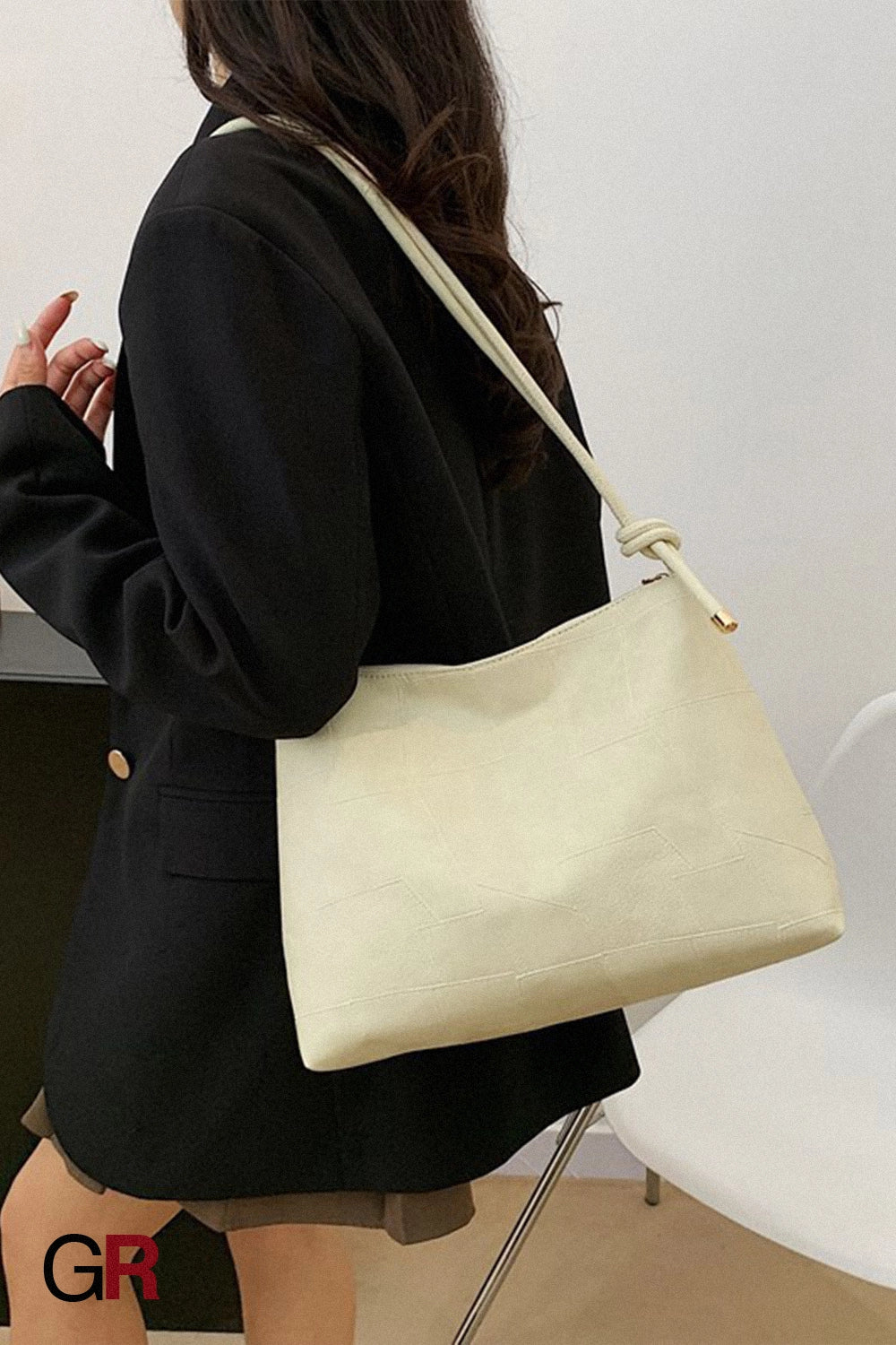 Portable One Shoulder Retro Large Capacity Fashion Solid Color Casual Tote Bag