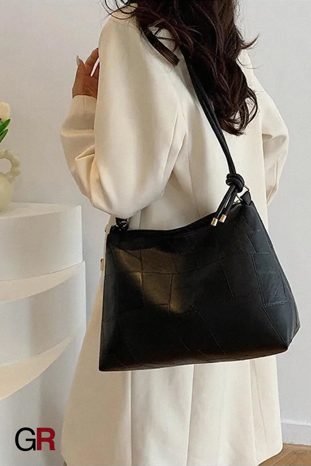 Portable One Shoulder Retro Large Capacity Fashion Solid Color Casual Tote Bag