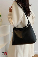 Portable One Shoulder Retro Large Capacity Fashion Solid Color Casual Tote Bag