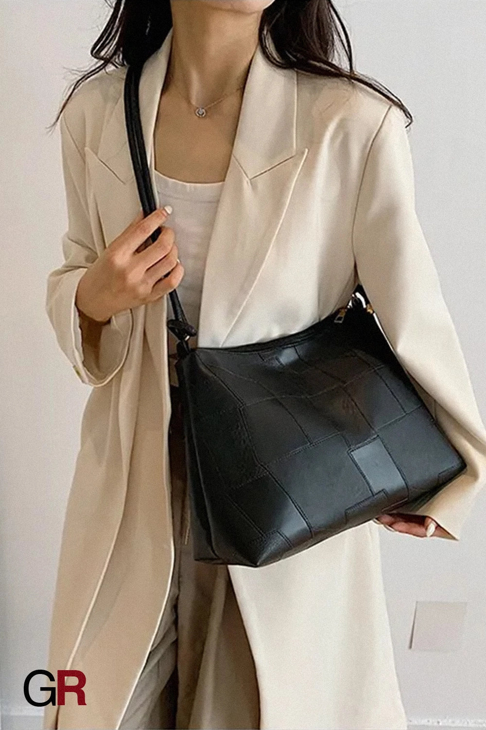 Portable One Shoulder Retro Large Capacity Fashion Solid Color Casual Tote Bag