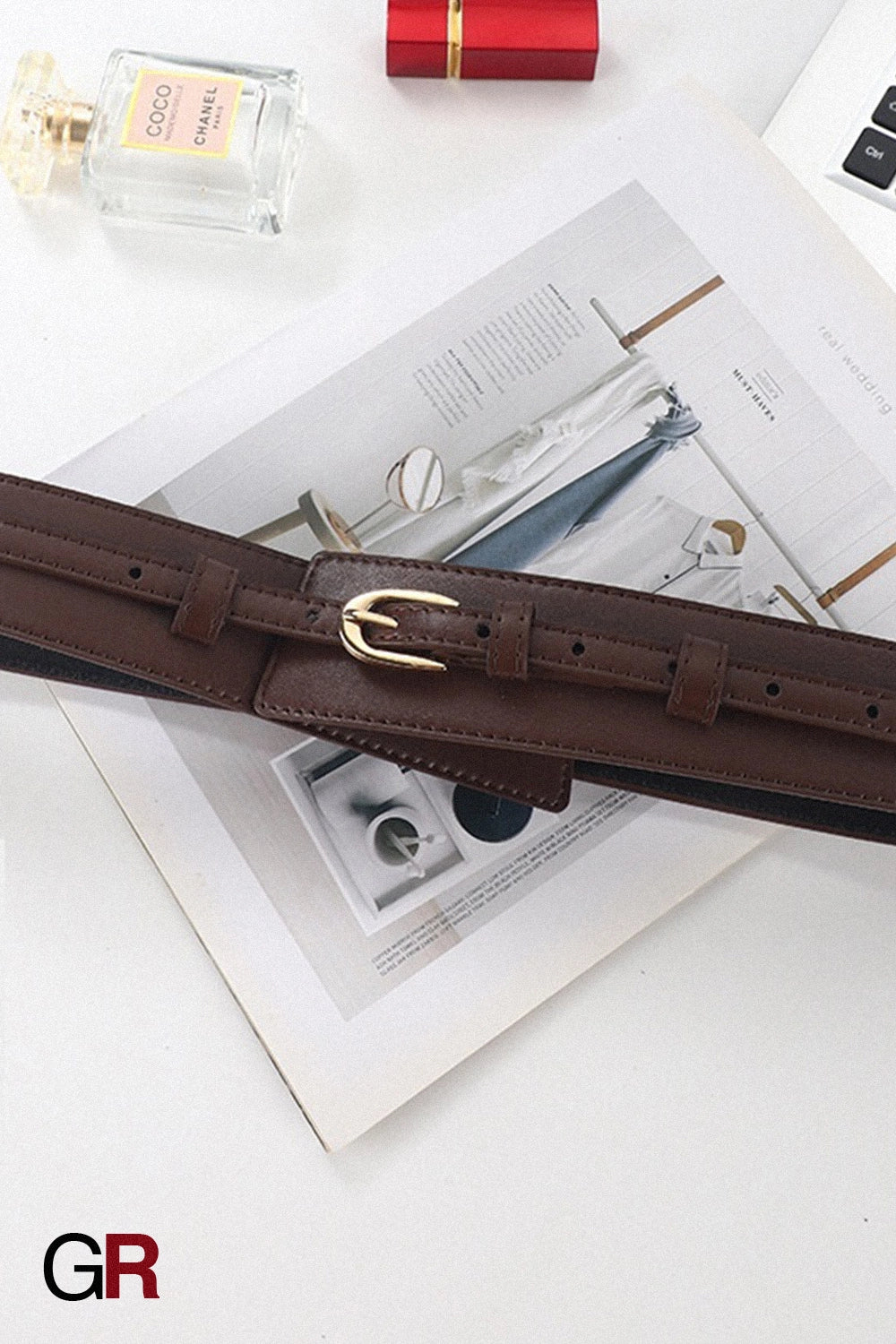DUAL STRAP TAN BELT