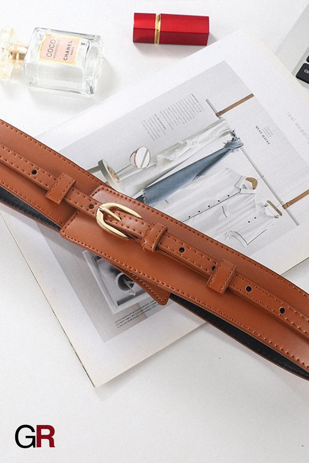 DUAL STRAP TAN BELT