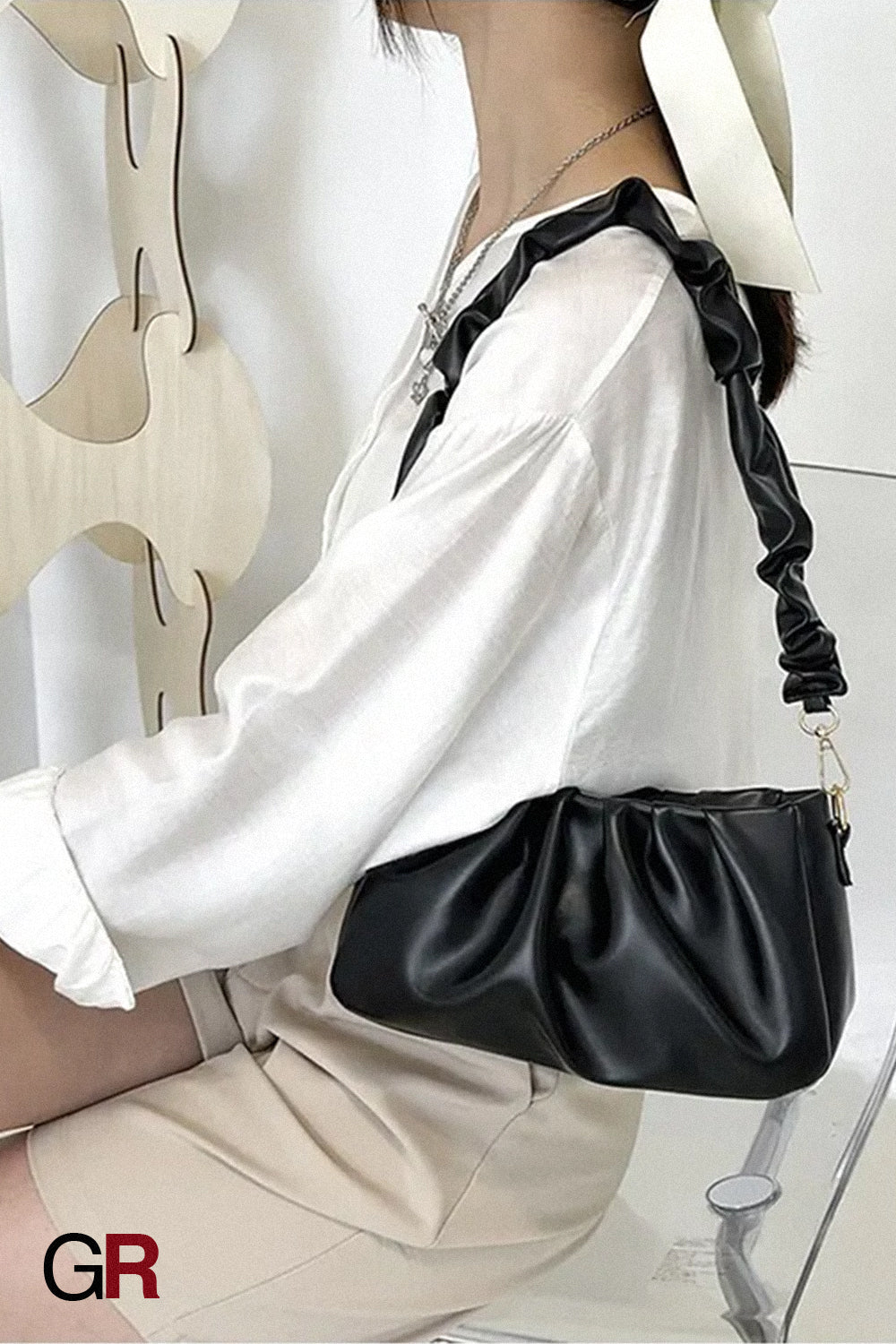 Fashionable Pleated Cloud Casual Fashionable Simple Texture Underarm Shoulder Bag
