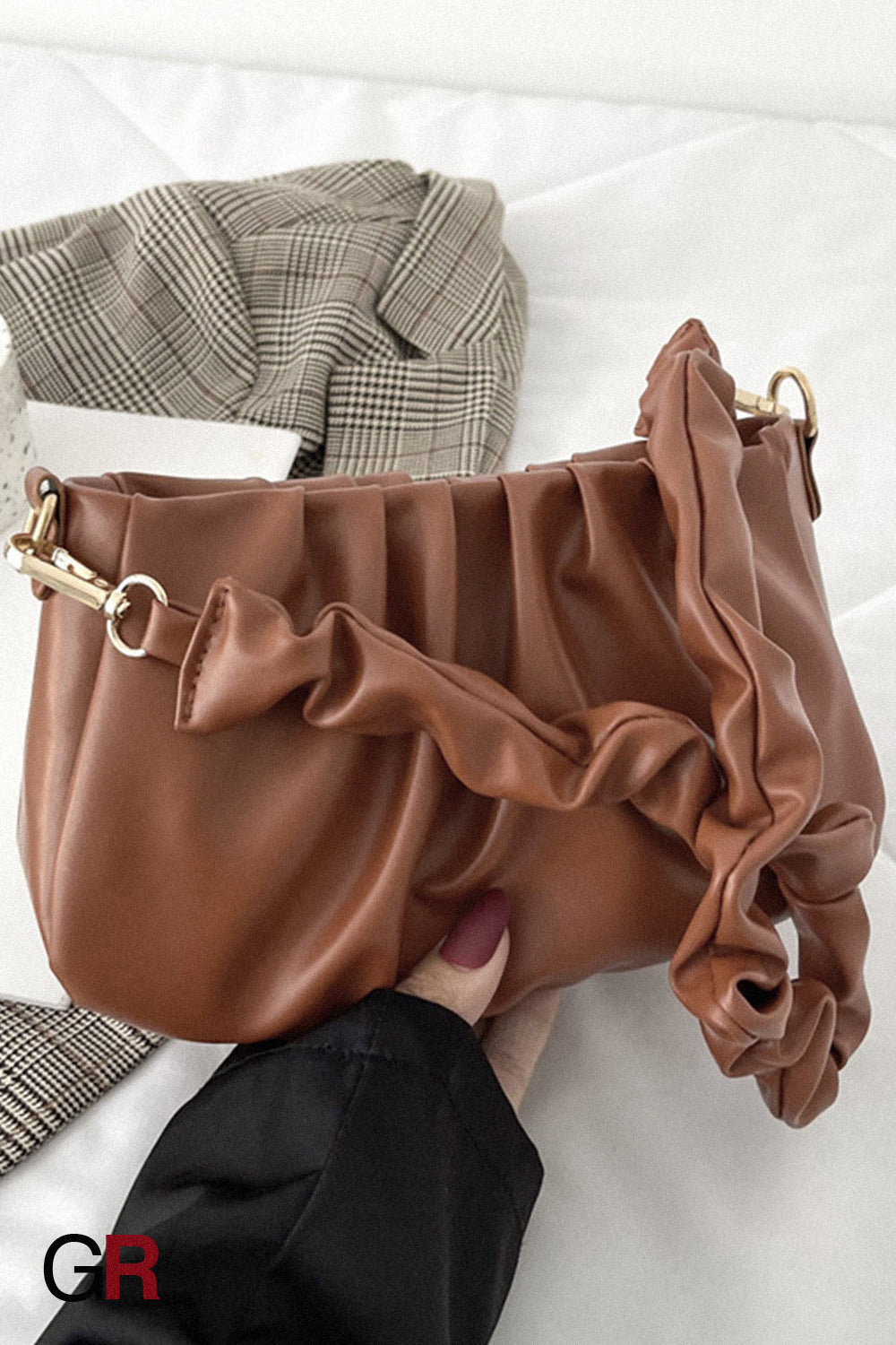 Fashionable Pleated Cloud Casual Fashionable Simple Texture Underarm Shoulder Bag