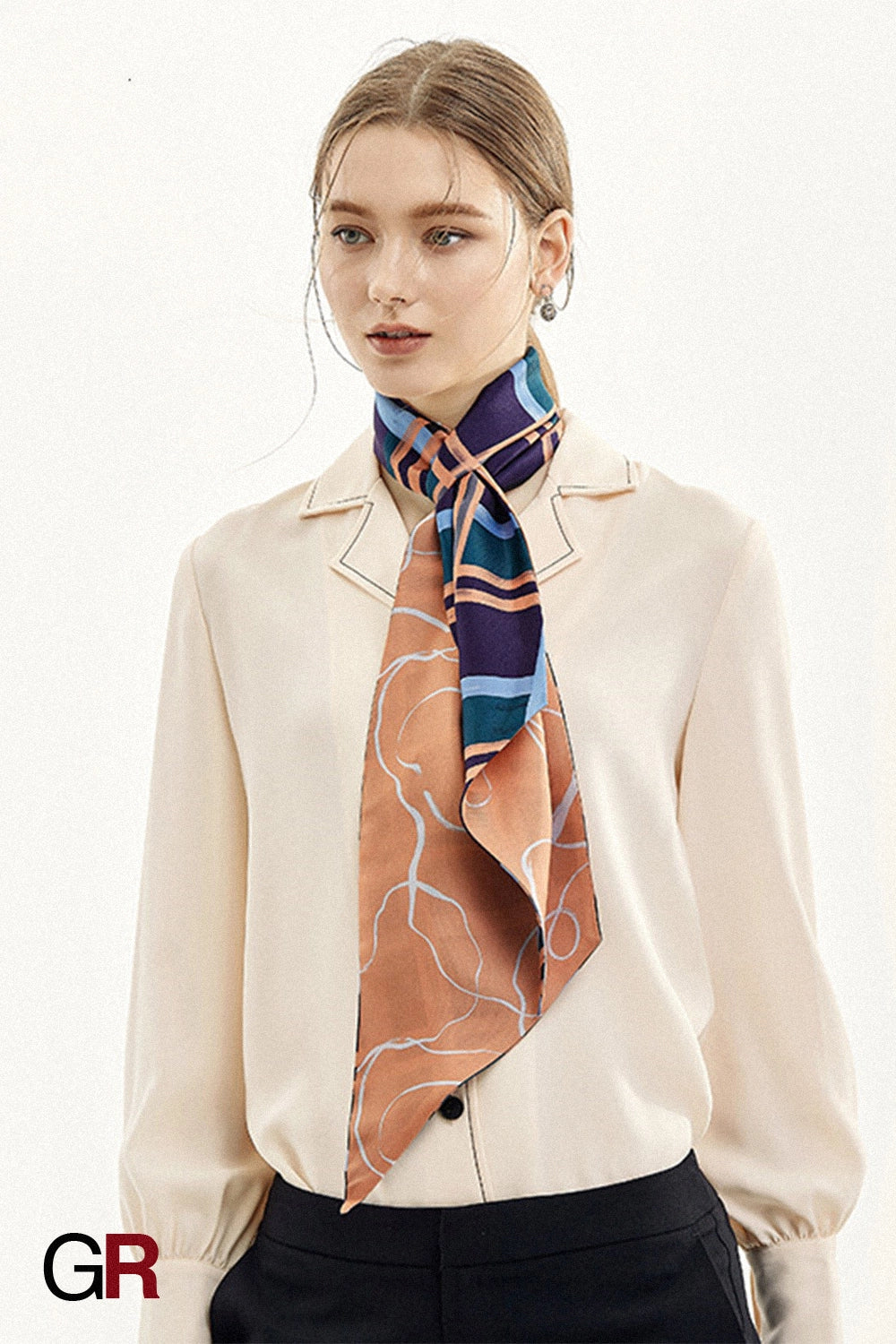 Azure Muse Silk Scarf