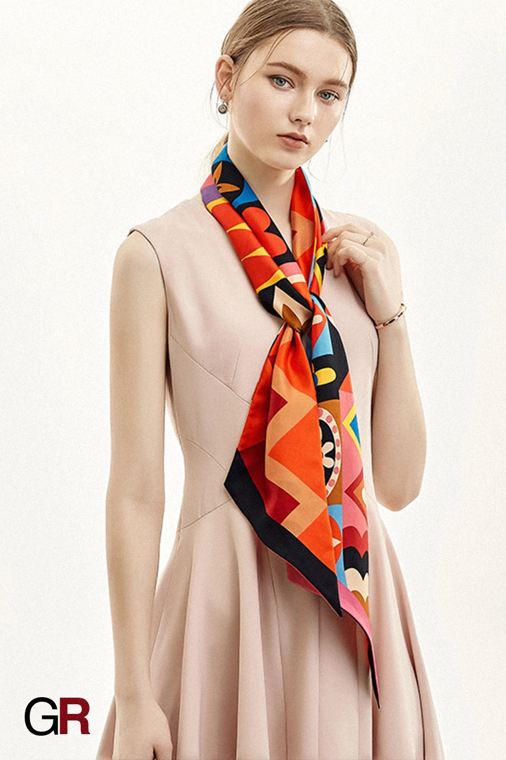 Azure Muse Silk Scarf