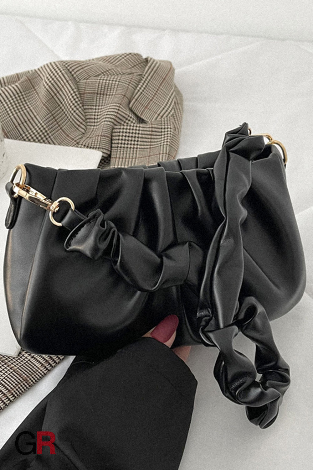 Fashionable Pleated Cloud Casual Fashionable Simple Texture Underarm Shoulder Bag