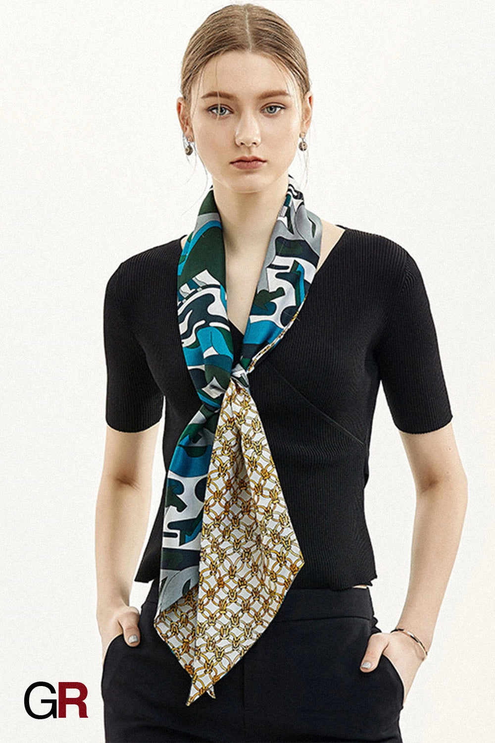 Azure Muse Silk Scarf