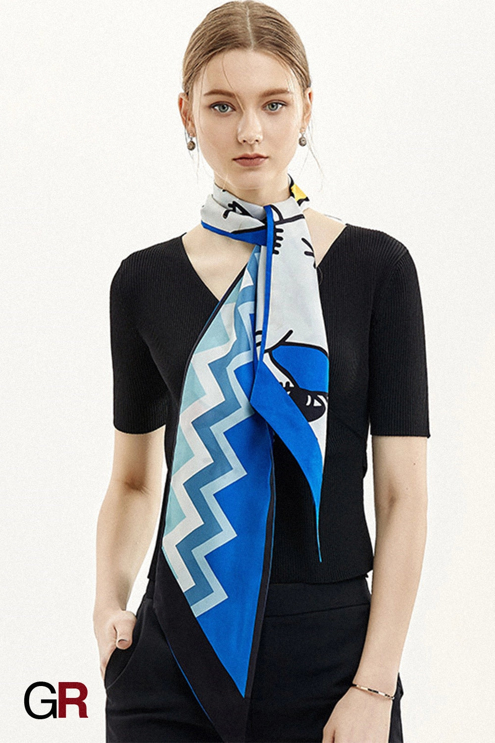 Azure Muse Silk Scarf