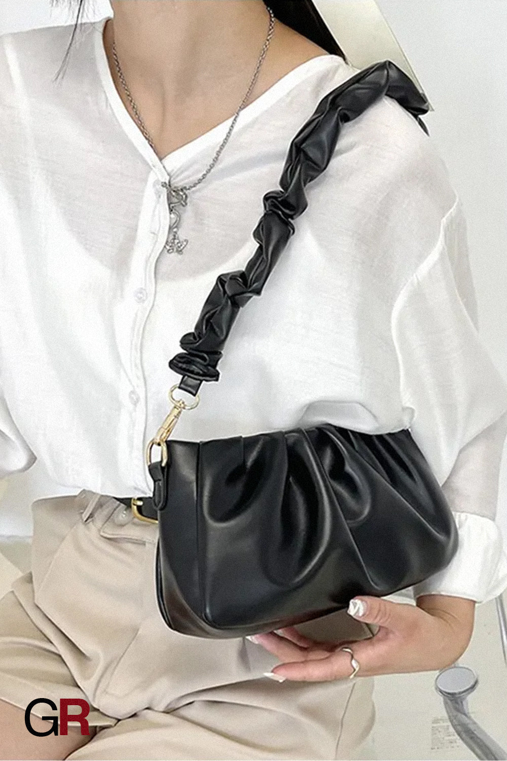 Fashionable Pleated Cloud Casual Fashionable Simple Texture Underarm Shoulder Bag