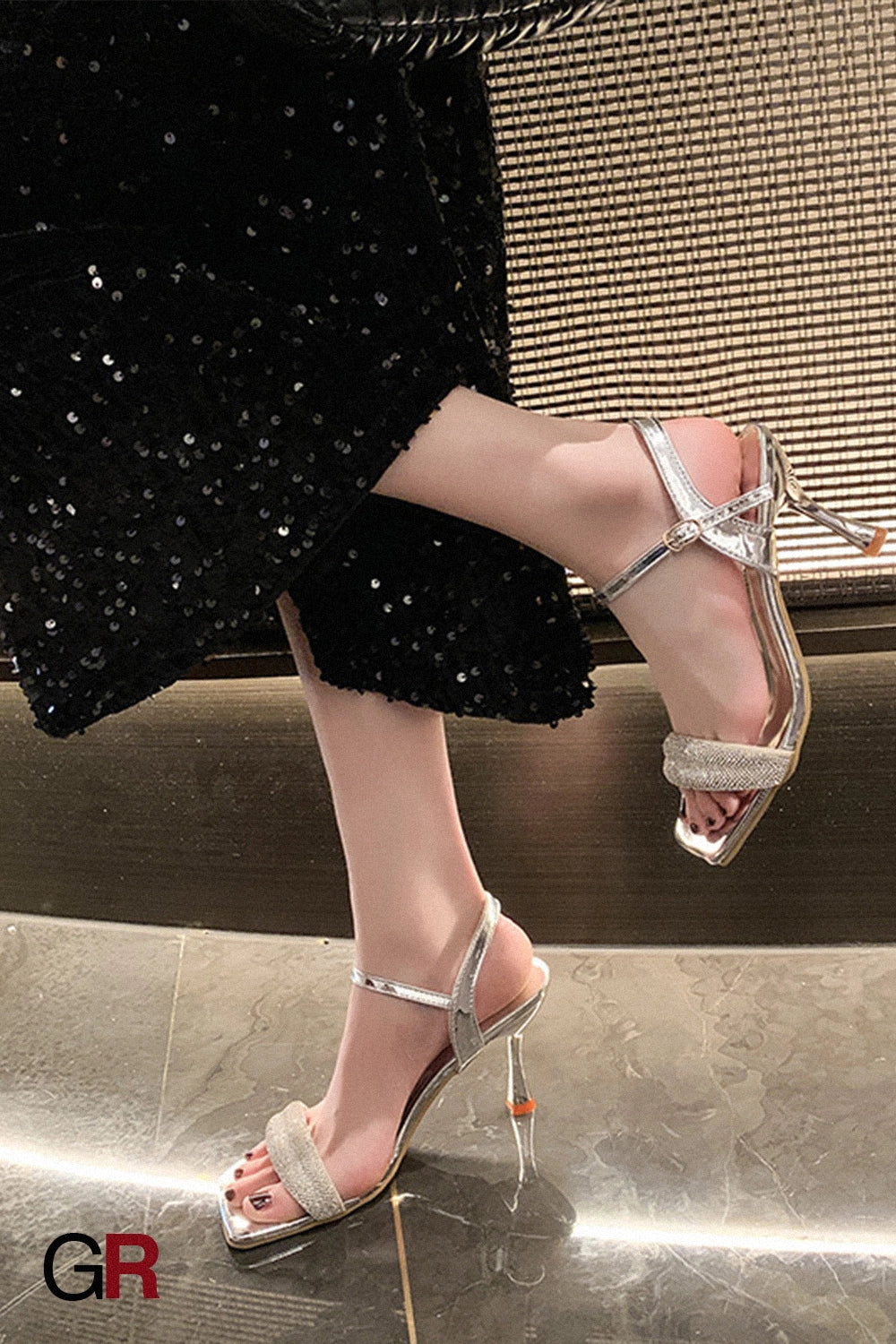 Amara Crystal Heel Sandals