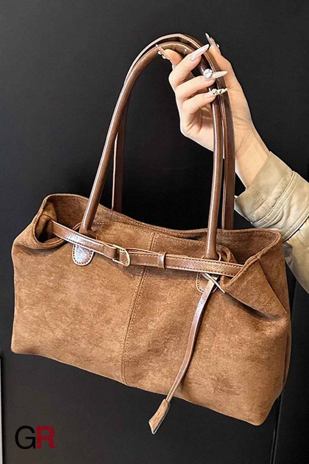 Retro Large-capacity Suede Shoulder Tote Bag