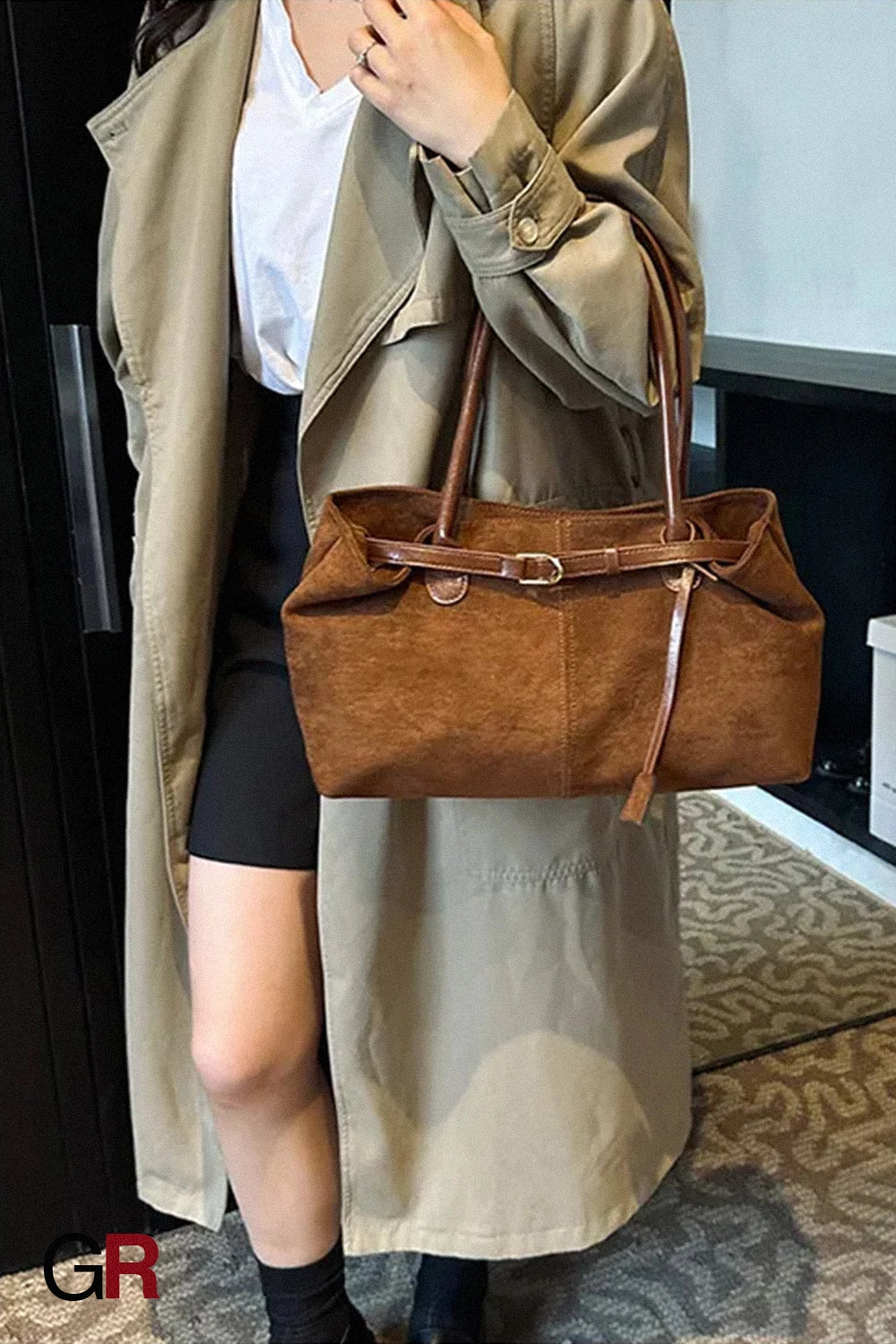 Retro Large-capacity Suede Shoulder Tote Bag