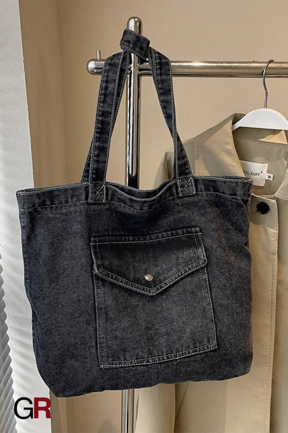 Denim Shoulder Bag Large Capacity Shopping Bag Tote Bag