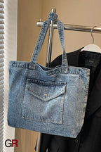 Denim Shoulder Bag Large Capacity Shopping Bag Tote Bag