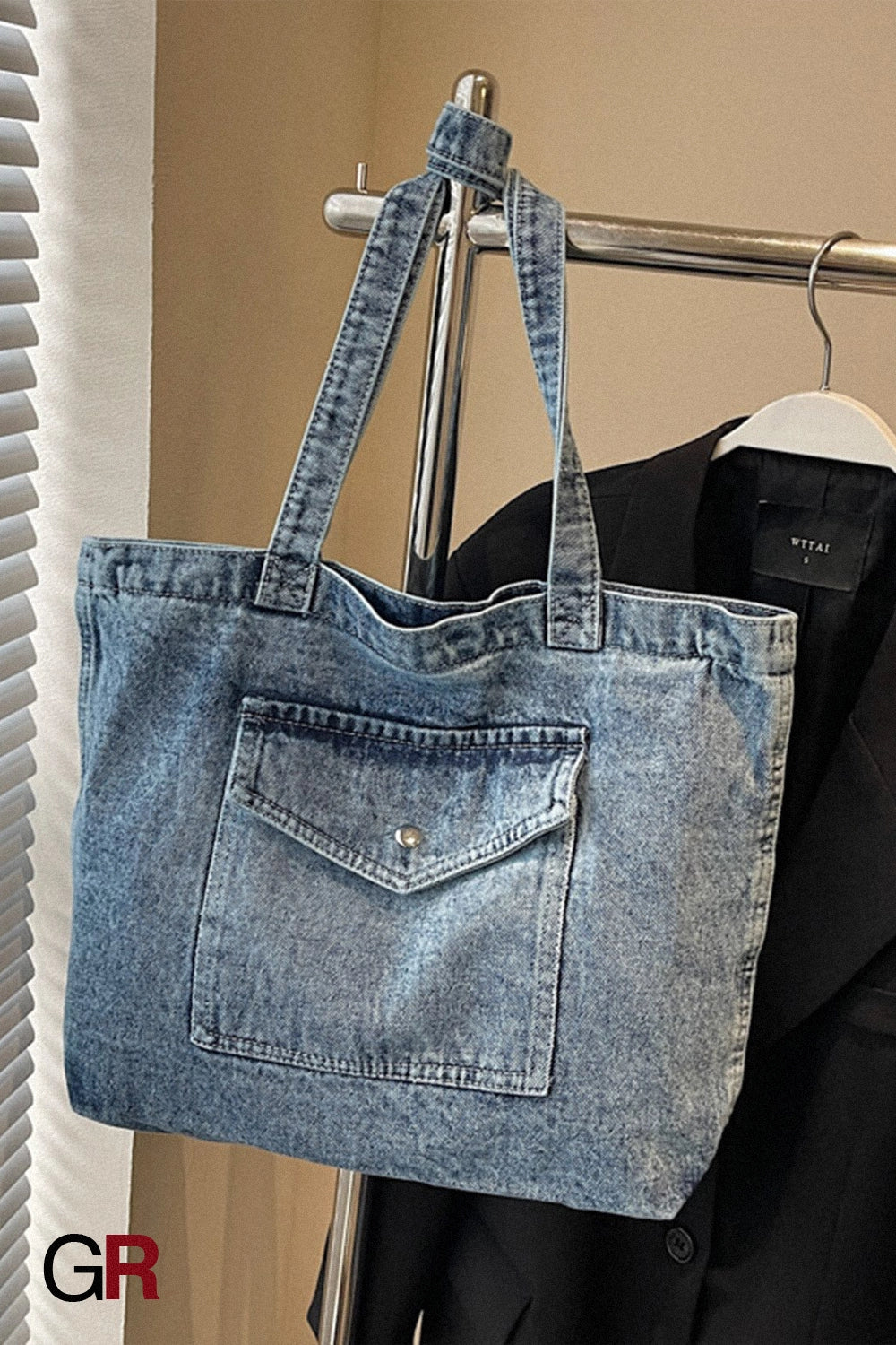 Denim Shoulder Bag Large Capacity Shopping Bag Tote Bag