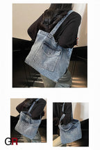 Denim Shoulder Bag Large Capacity Shopping Bag Tote Bag