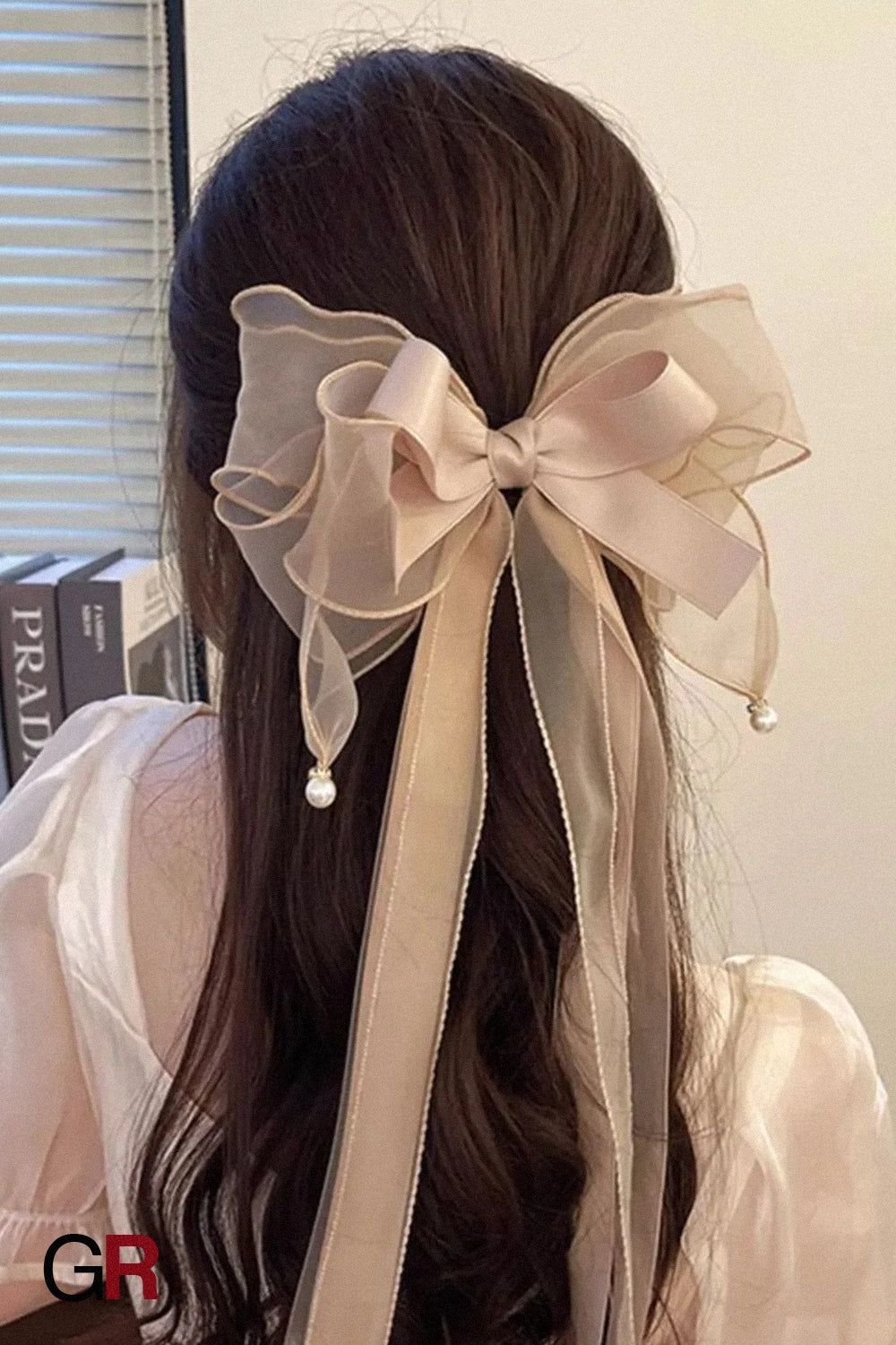 Celestine Blush Bow Clip