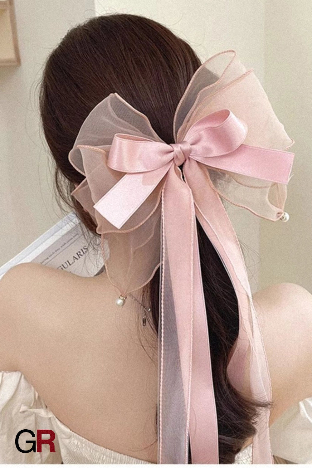 Celestine Blush Bow Clip