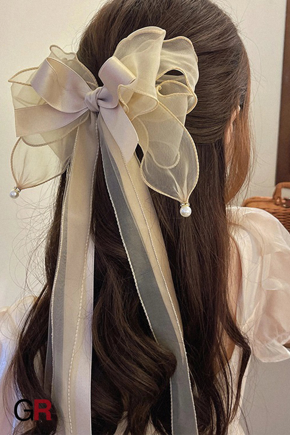 Celestine Blush Bow Clip