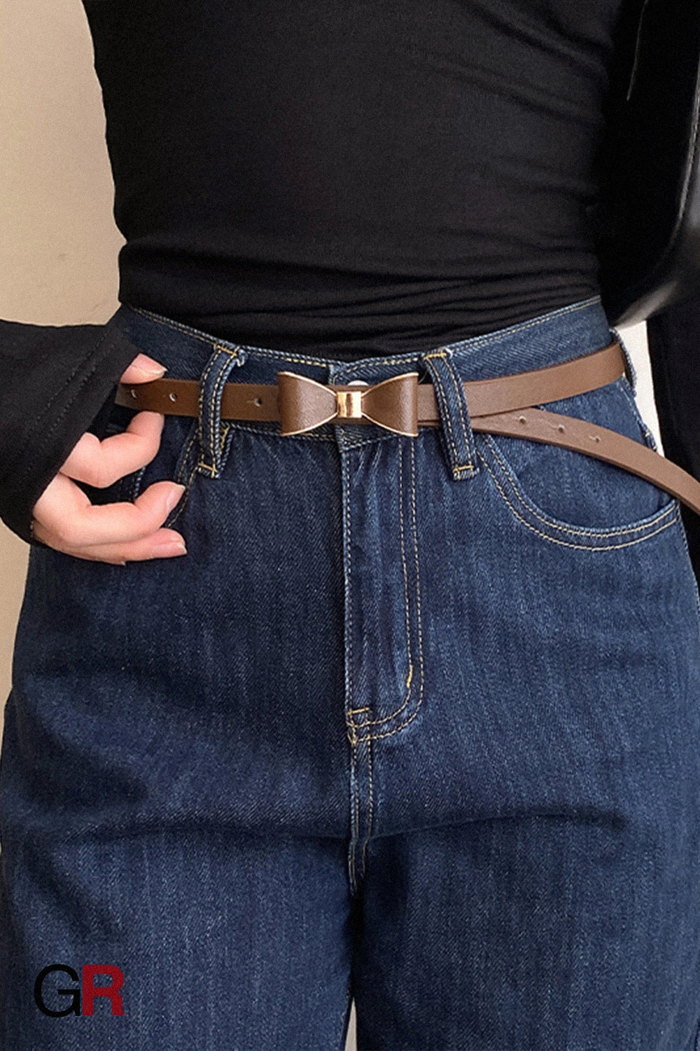 NOIR BOW BELT
