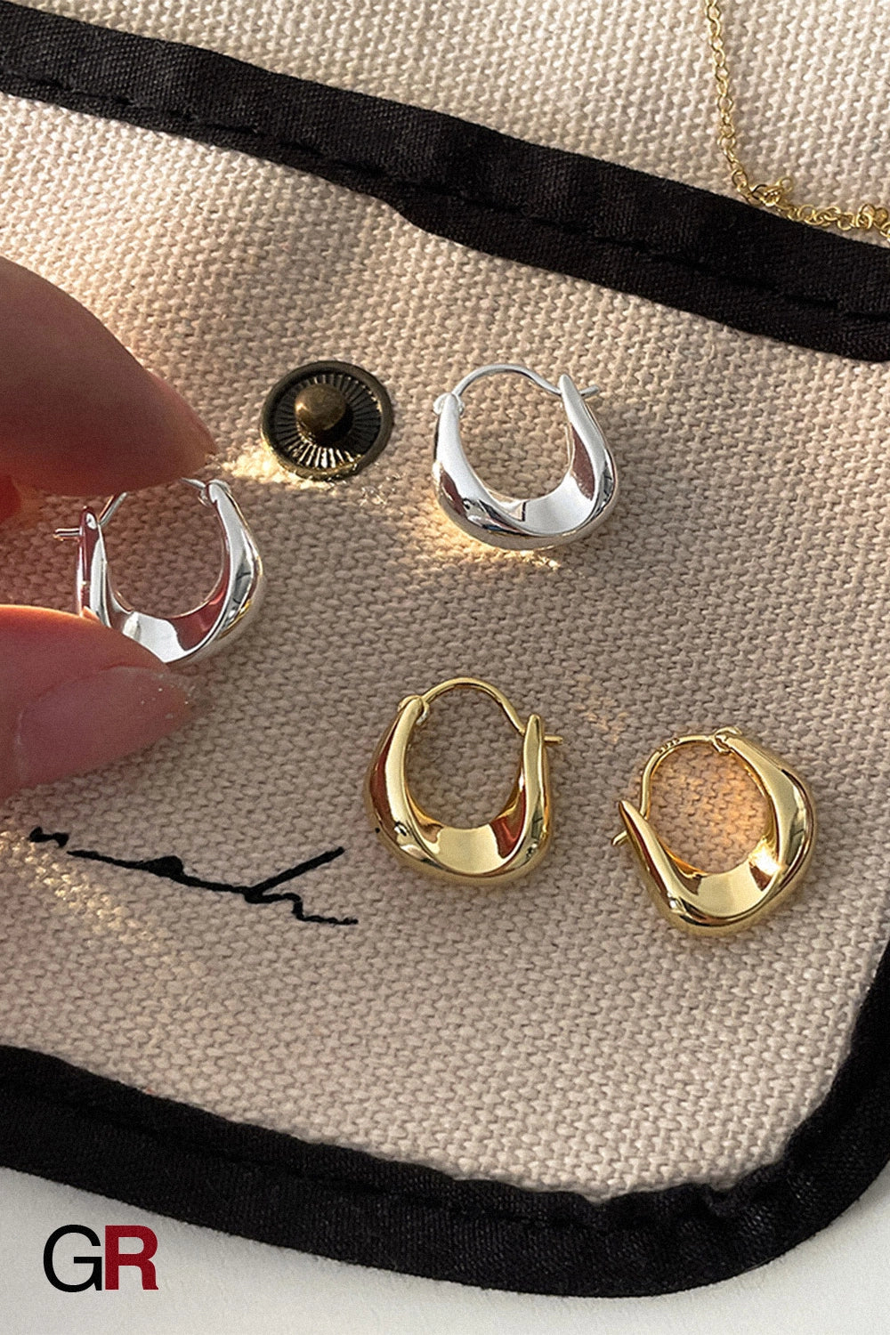 Aurora Sculpted Silver Hoops