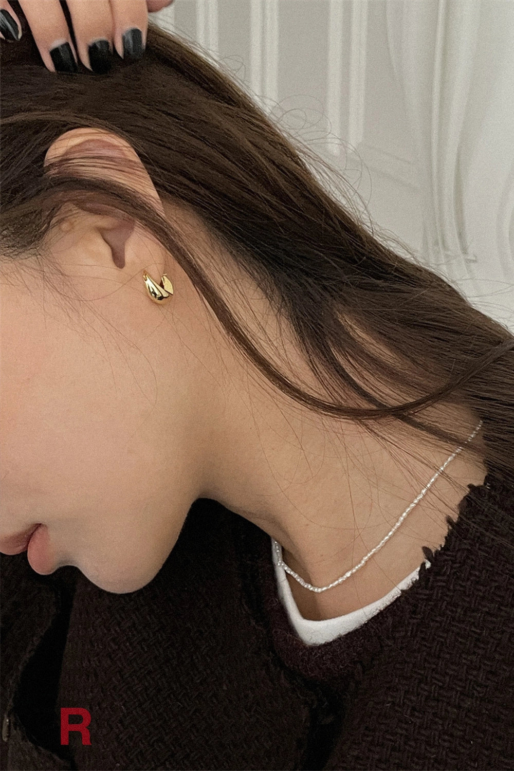 Aurora Sculpted Silver Hoops