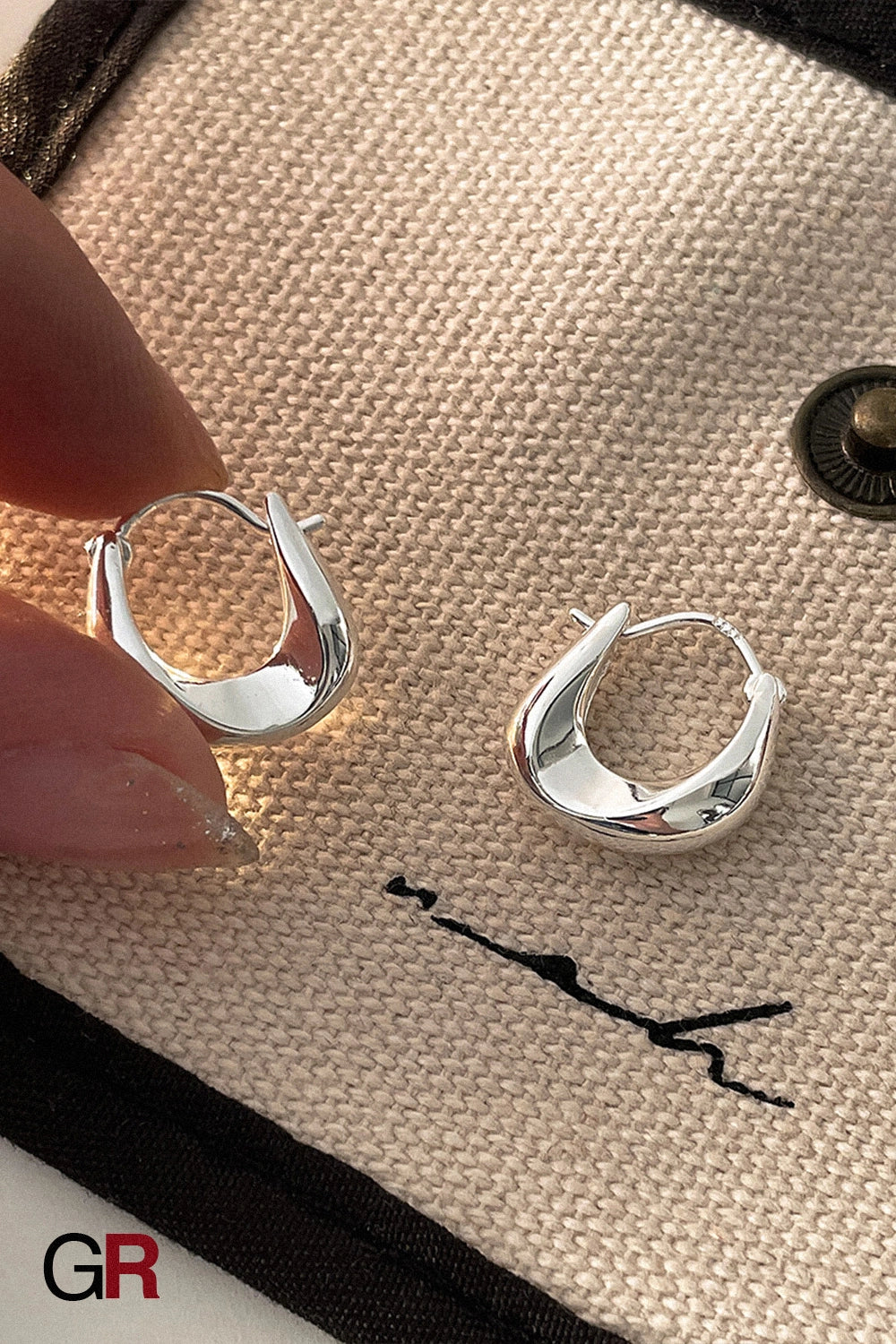 Aurora Sculpted Silver Hoops