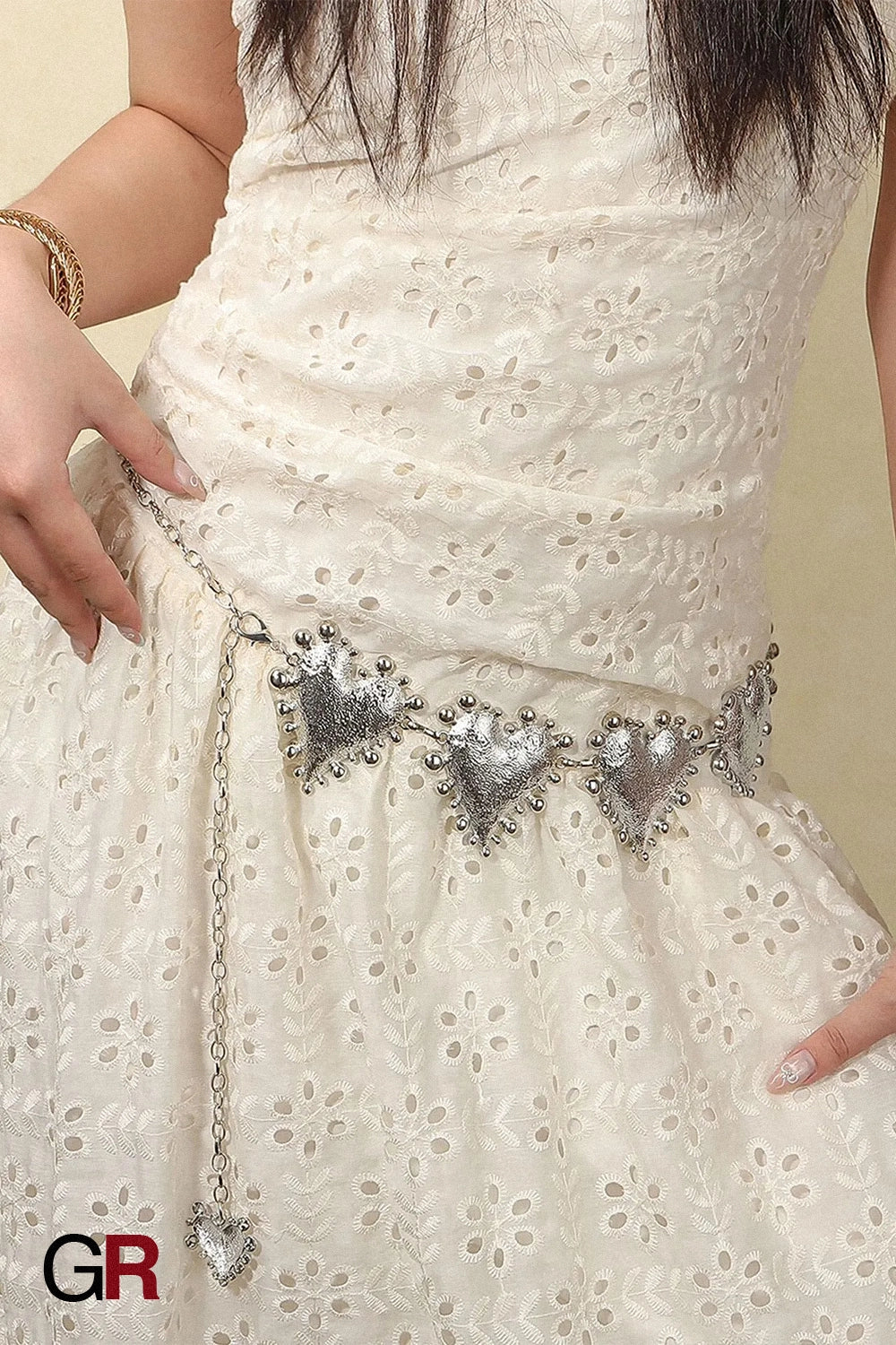 CORAZÓN SILVER HEART CHAIN BELT