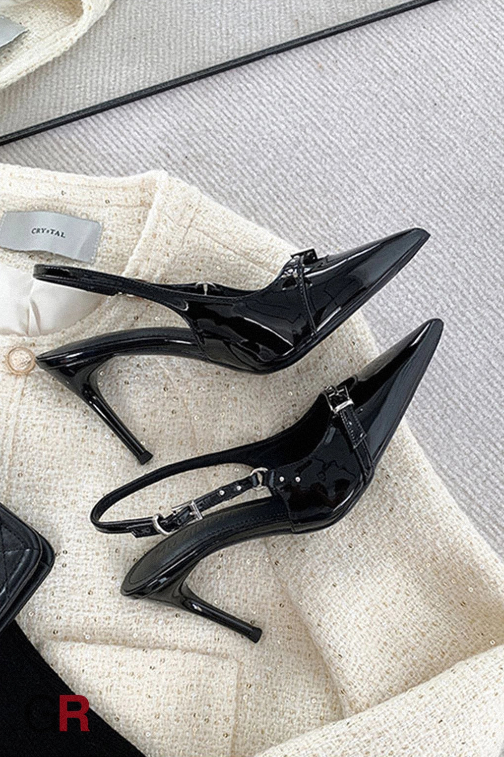 Élise Patent Slingback Pumps