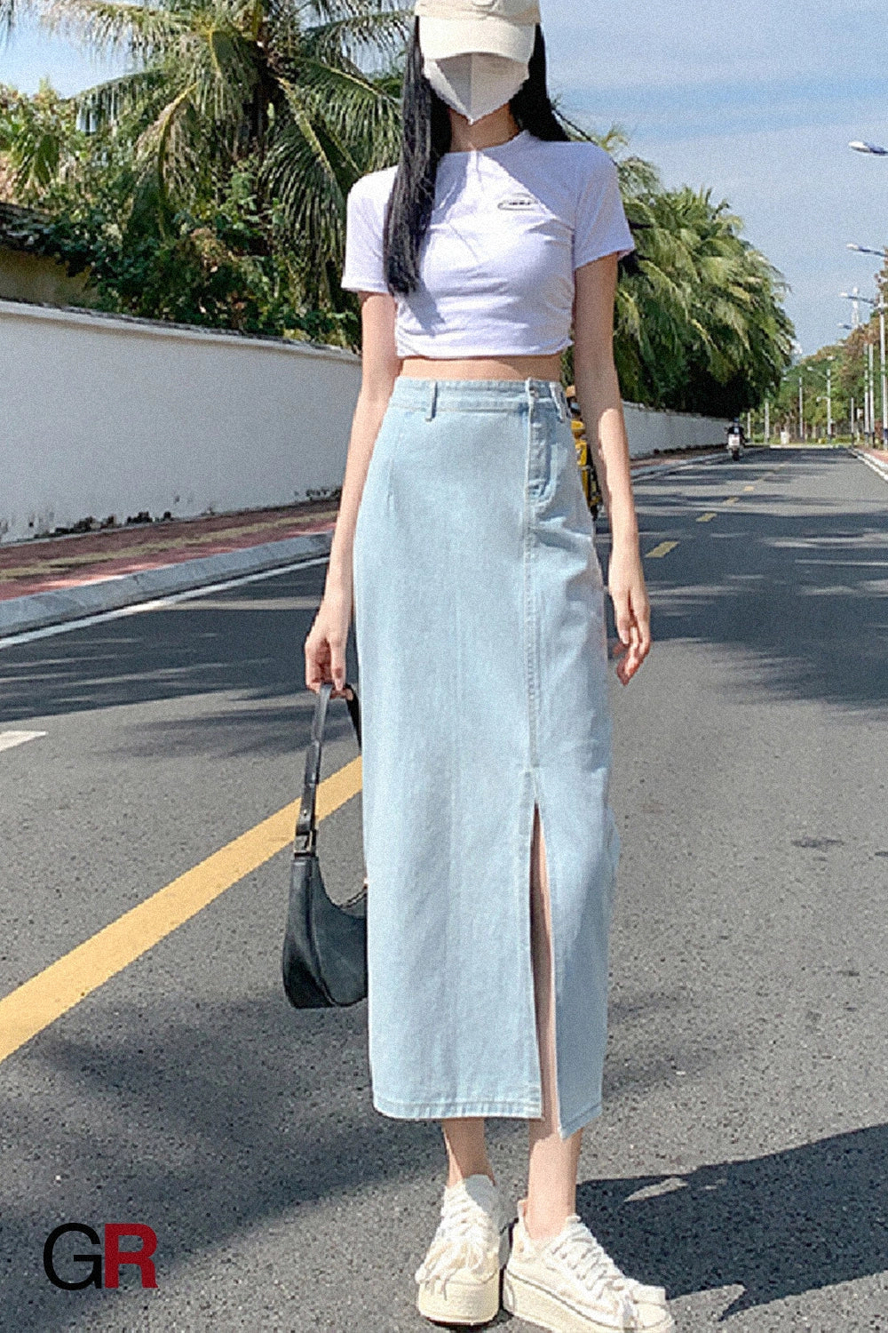 Coastline Slit Denim Midi