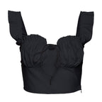 All-match Outer Wear Sleeveless Pleated Waistcoat Women
