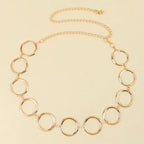Luxury Circle Metal Waist Chain Belt - GlamoROZ