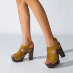 Serenity Solid High Heels Sandals - GlamoROZ