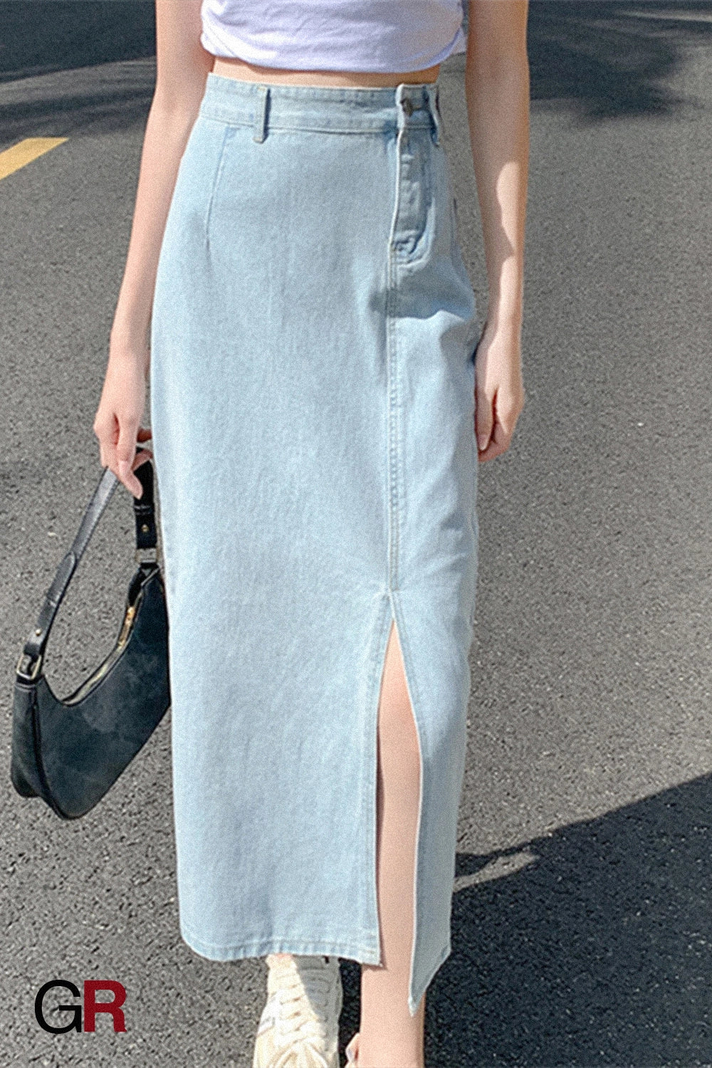 Coastline Slit Denim Midi