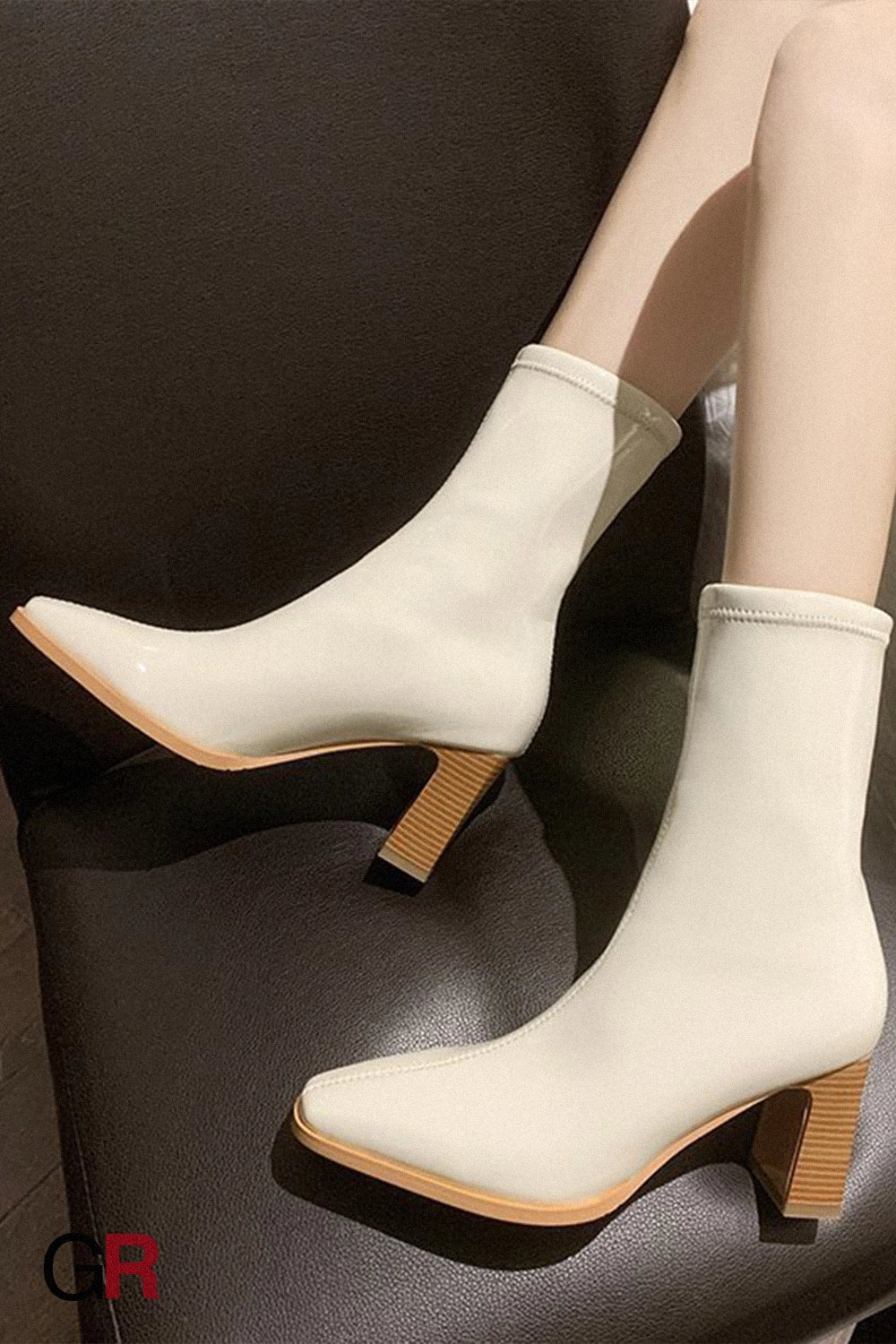 Amélie Patent Mid-Heel Boots