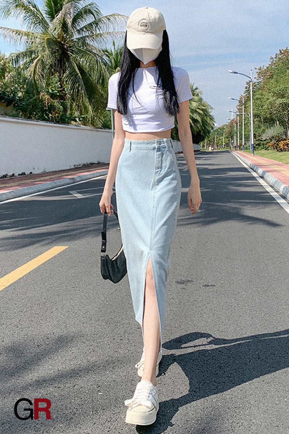 Coastline Slit Denim Midi