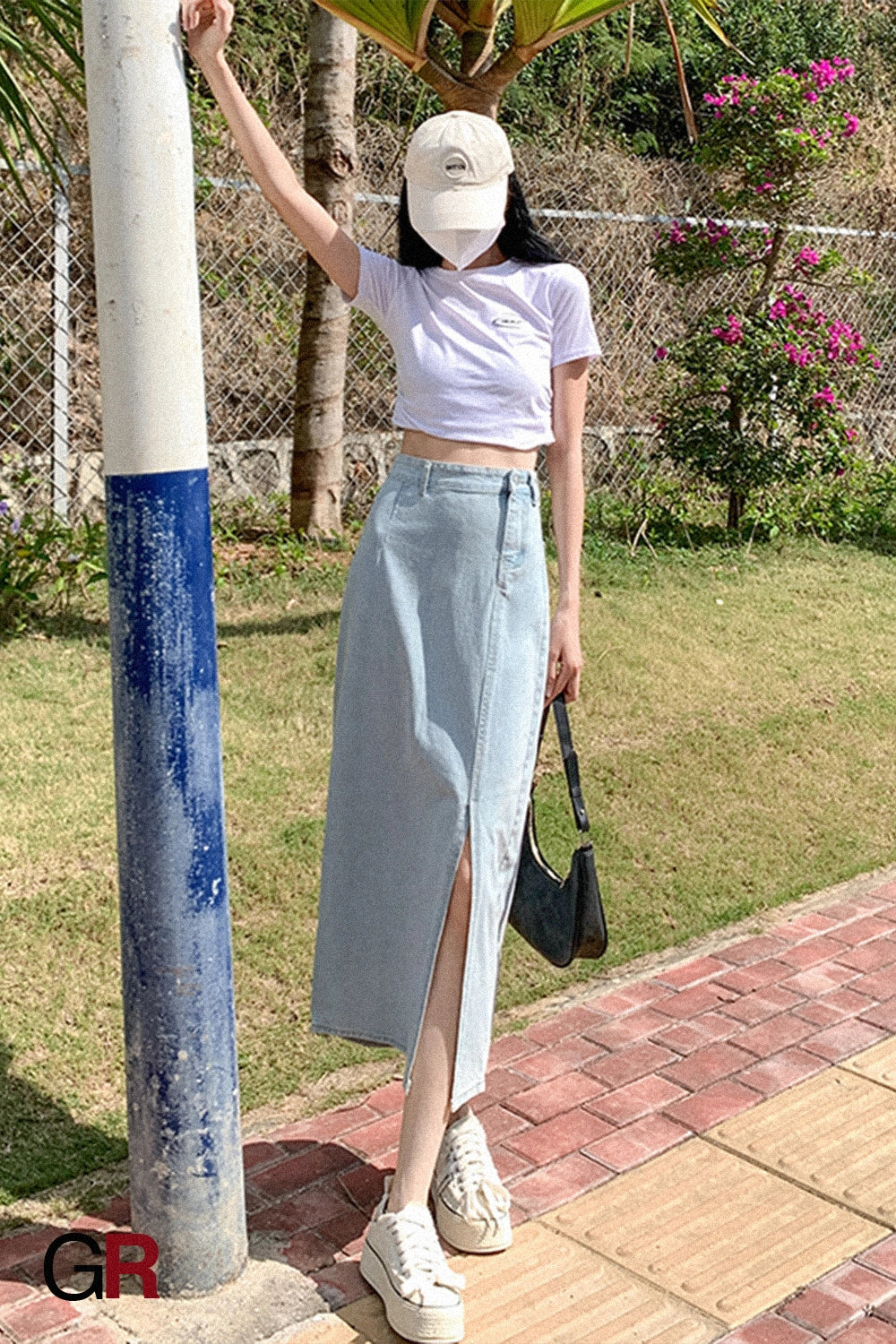 Coastline Slit Denim Midi