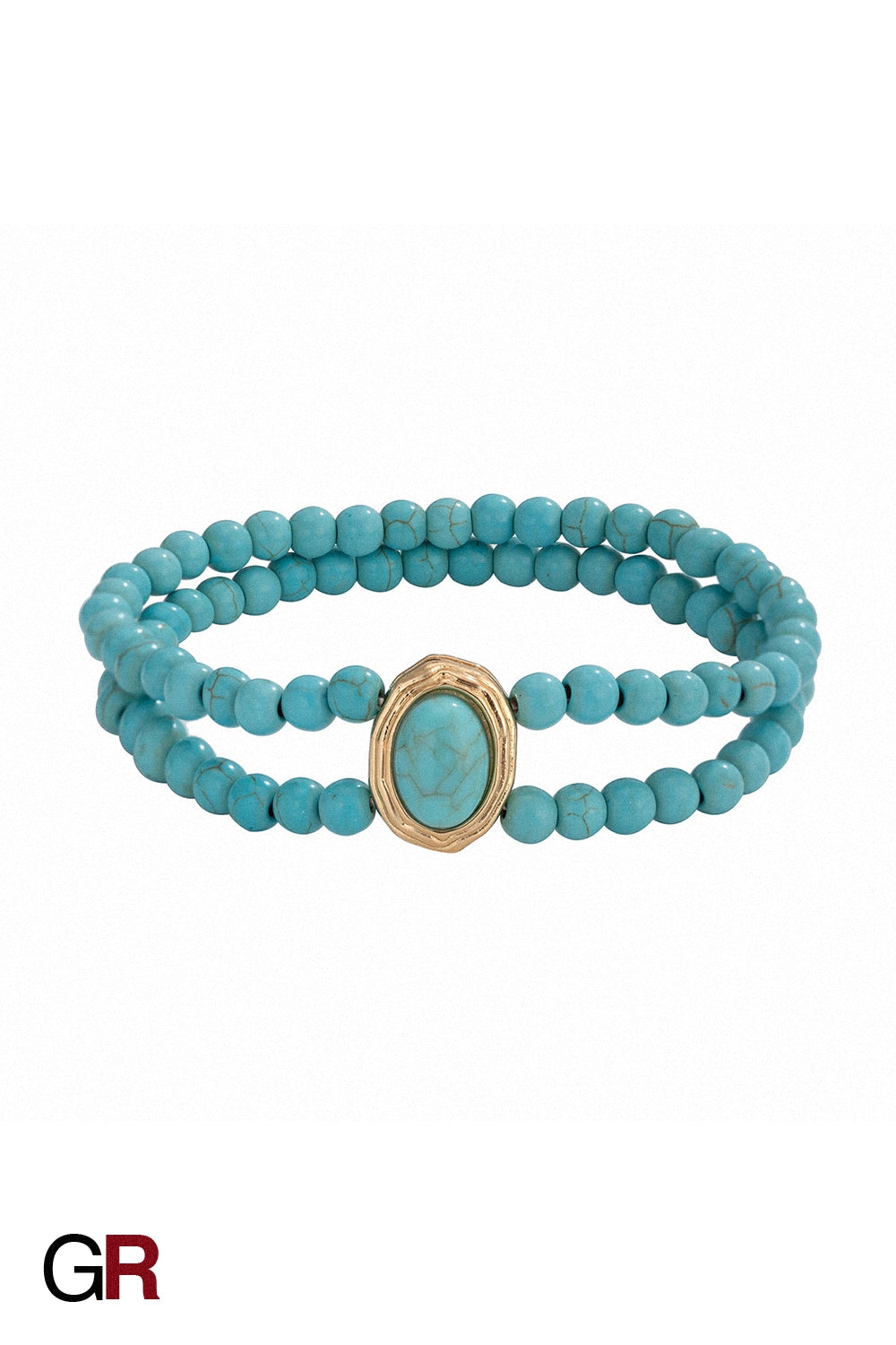 “GlamoROZ Baroque Grace Double-Pearl Anklet turquoise pearl variant style”