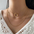 Clavicle Circle Charm Layer Necklace - GlamoROZ