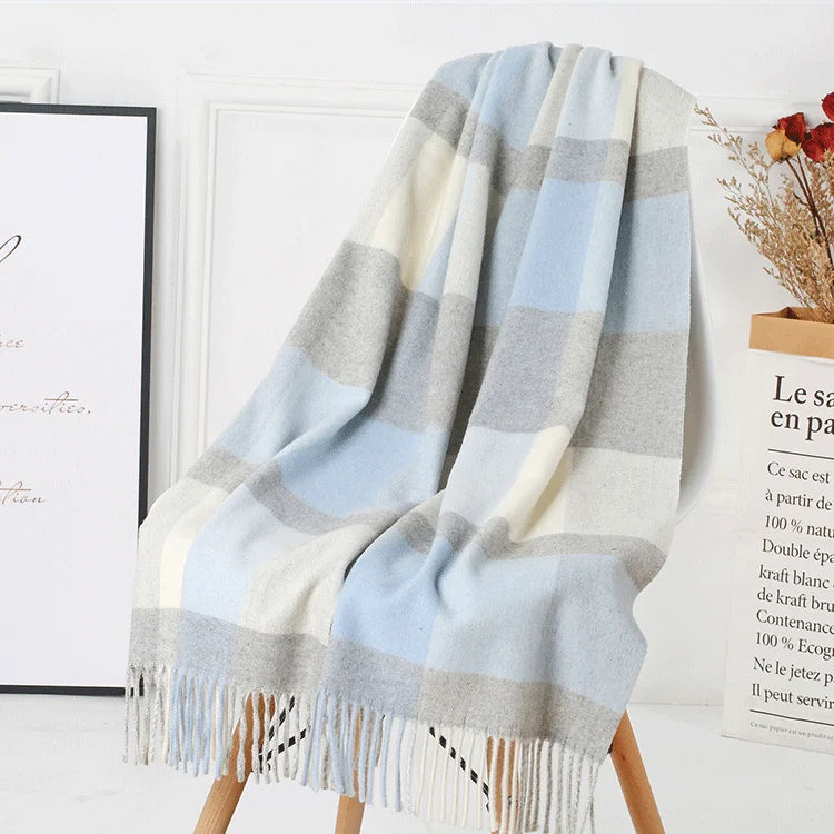 Luxe Wool Plaid Scarf - GlamoROZ