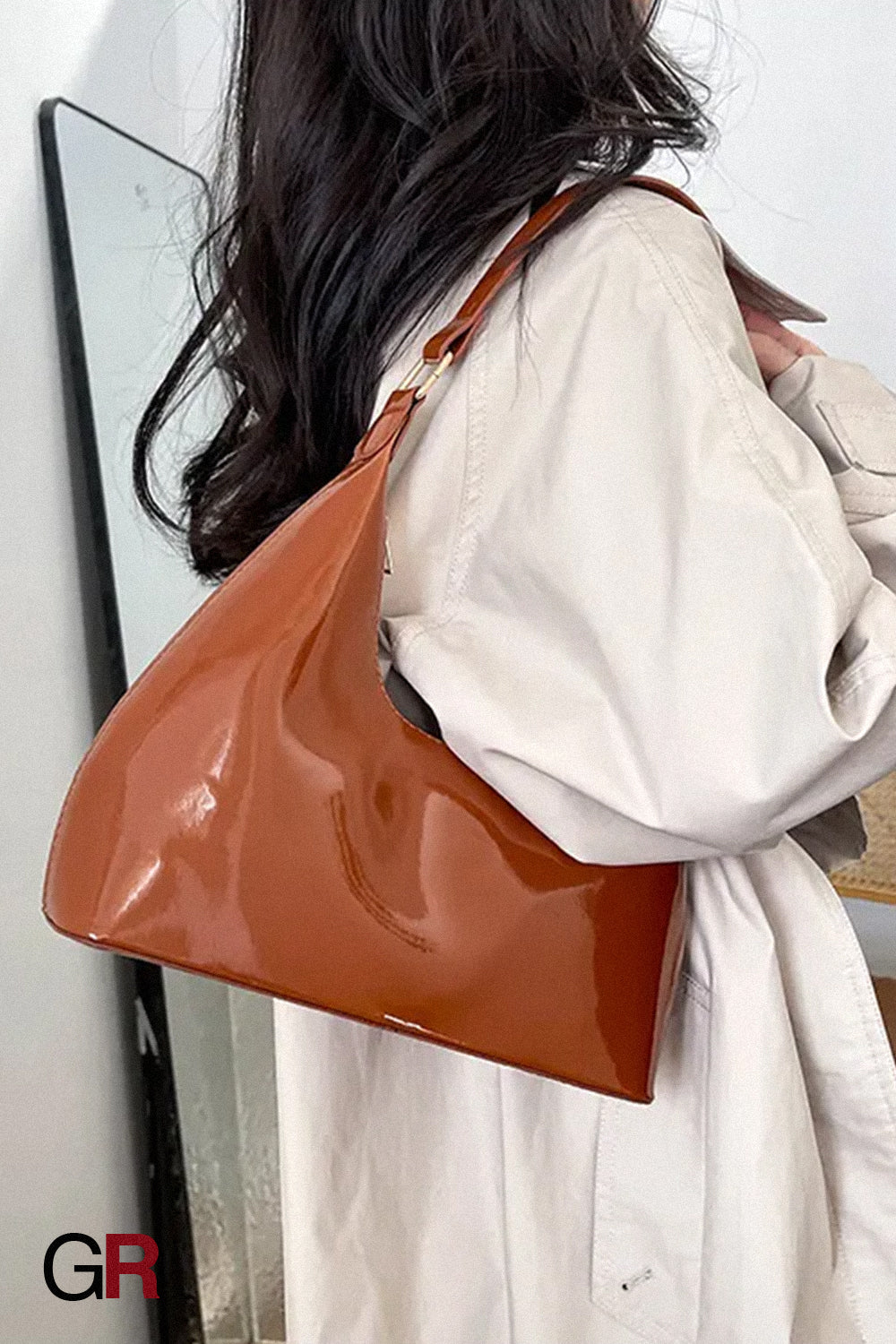 Patent Leather Glossy Women's Shoulder Bag Fashion All-match Handbag