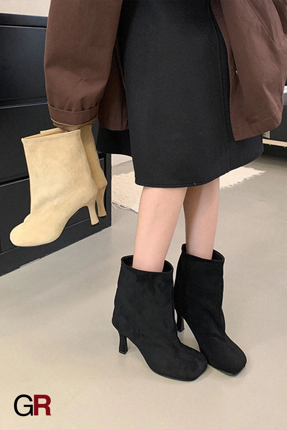 Amara Sculpted Suede Ankle Boots